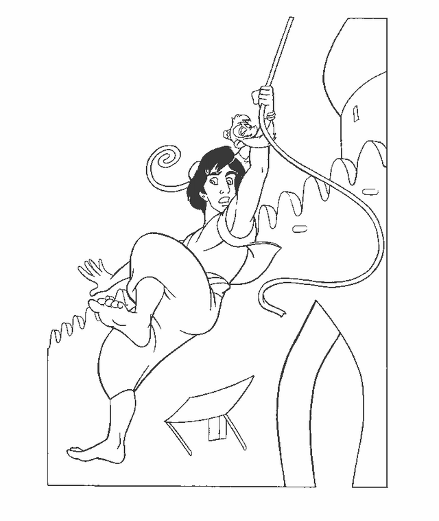 Kidsnfun.de Malvorlage Aladdin Aladdin