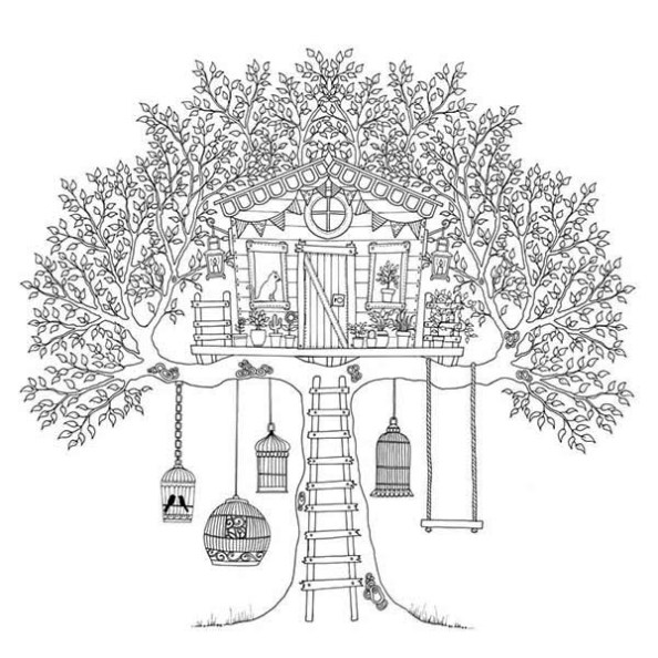 zentangle coloring pages treehouses - photo #22
