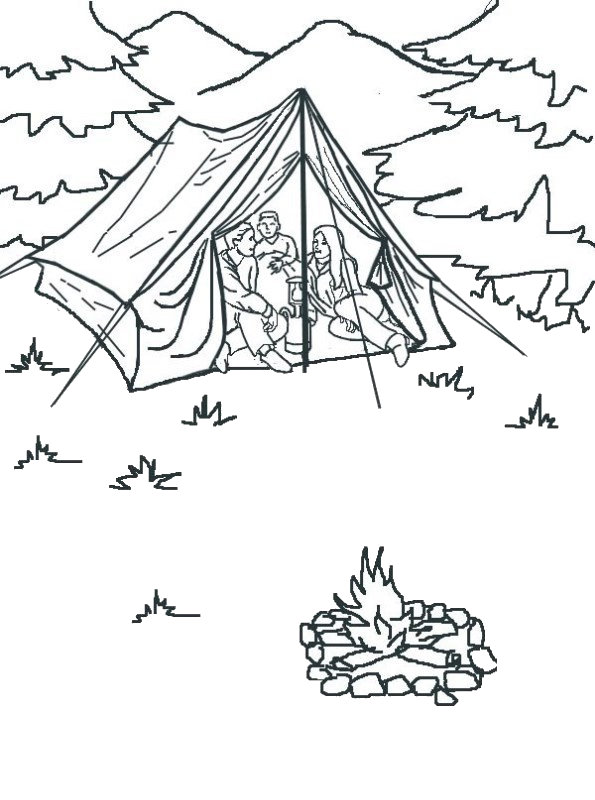 kidsnfunde  malvorlage camping schlaf im zelt