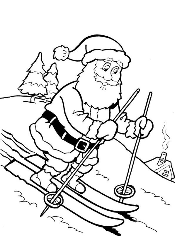 Kidsnfun.de Malvorlage Weihnachten Santa Claus