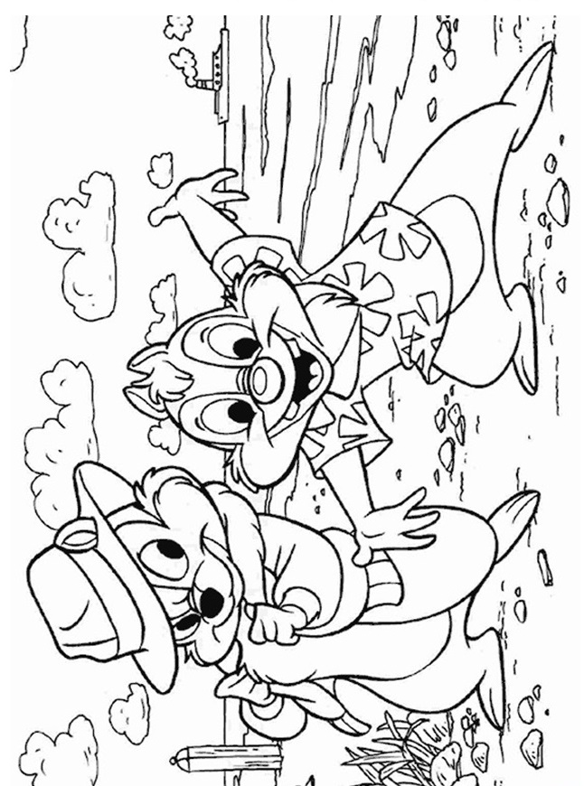 976 Cute Chip And Dale Christmas Coloring Pages with disney character