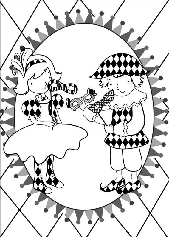 Kidsnfun.de Malvorlage Karneval Karneval