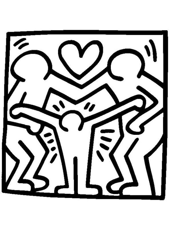 Kids-n-fun.de | Malvorlage Keith Haring Keith Haring