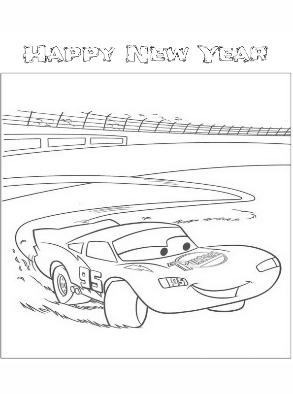 kidsnfunde  malvorlage silvester happy new year cars