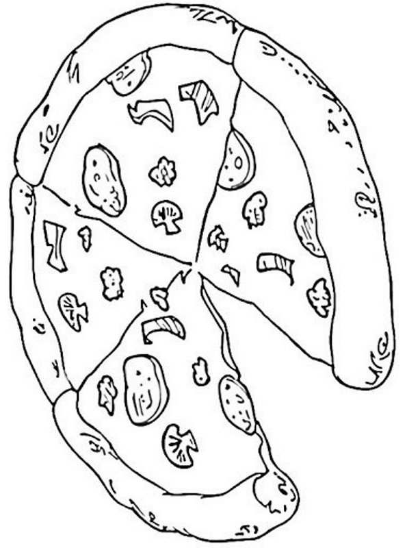 Kidsnfun.de Malvorlage Pizza Pizza