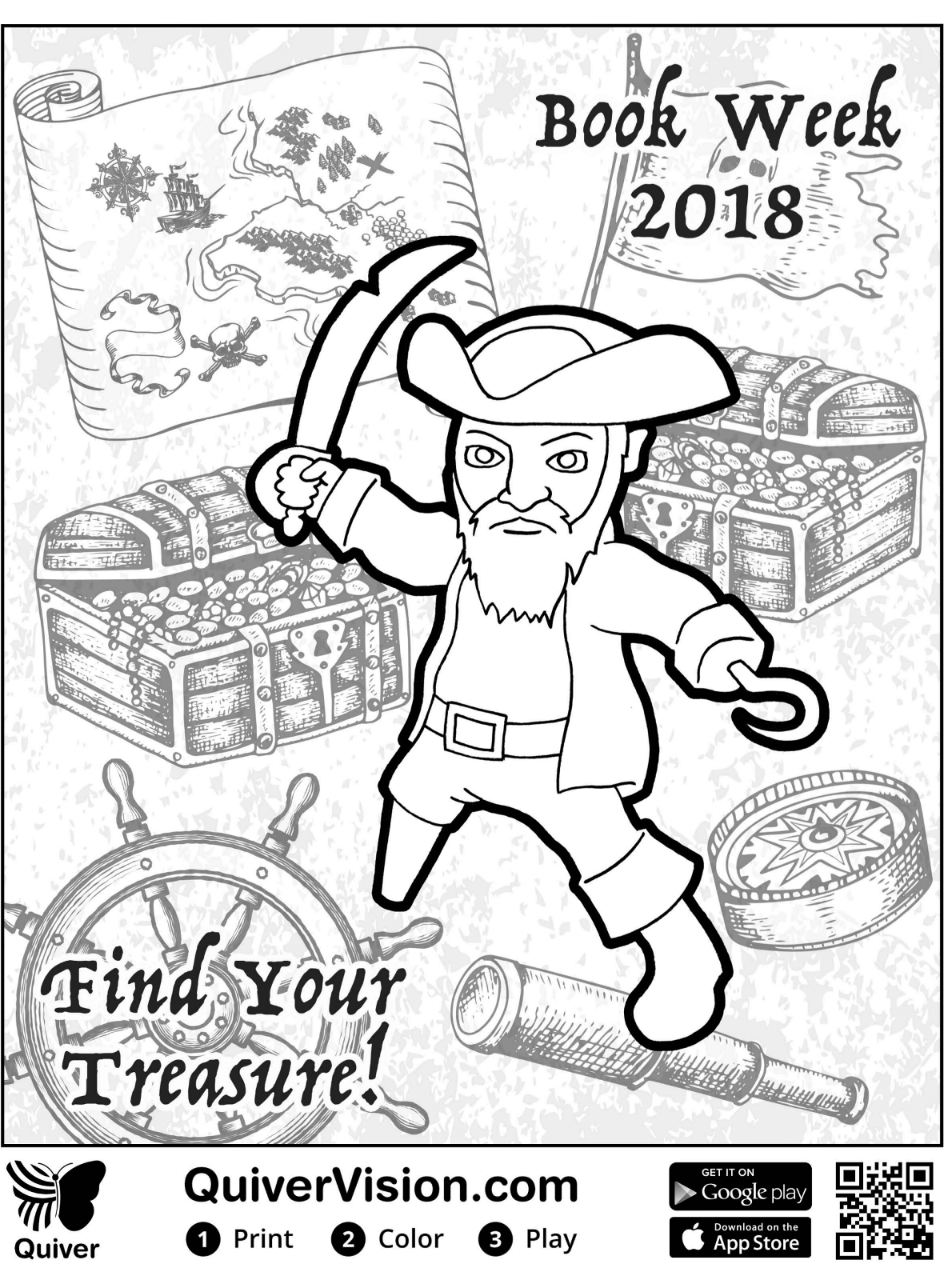 Kidsnfun.de Malvorlage Quiver Pirat